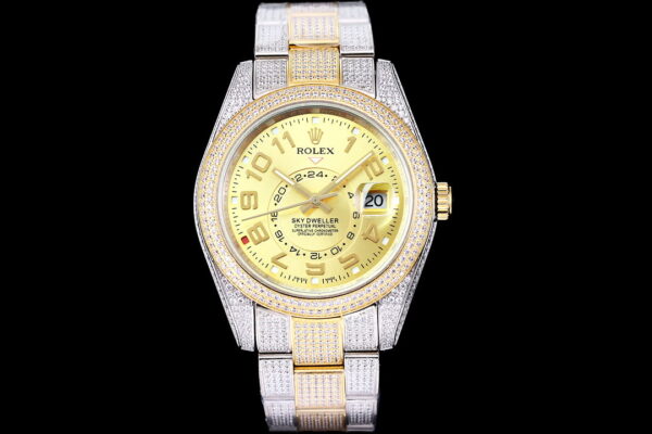Montre Rolex avec incrustations de diamants – Luxe et technologie nano 18k
