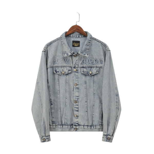 Veste en Jean Drew Smile – Impression Denim Lavé – Unisexe – Tailles S à XL