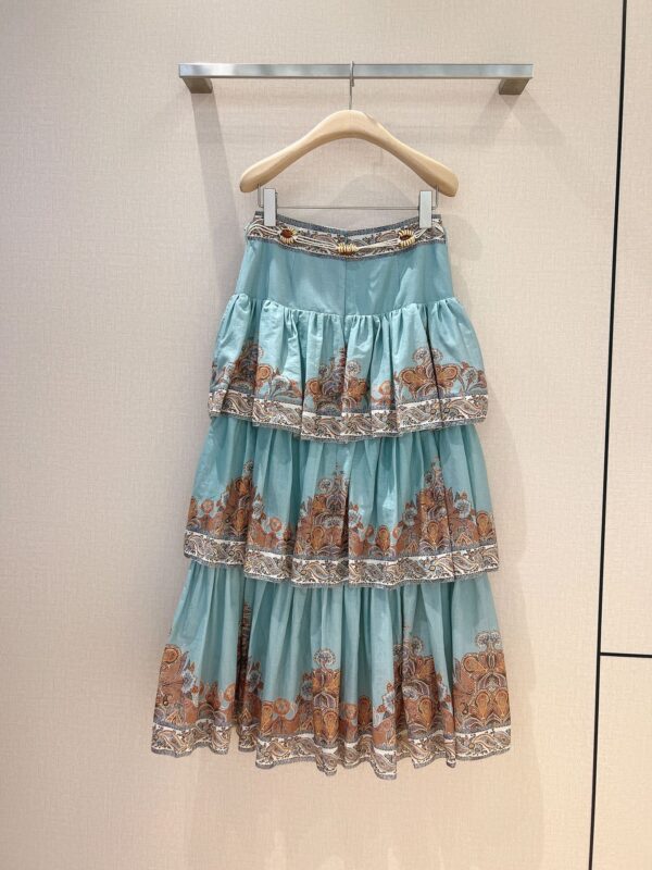 Zimmermann | Nouvelle Jupe Mi-longue à Motif Persan et Volants – Collection Premium