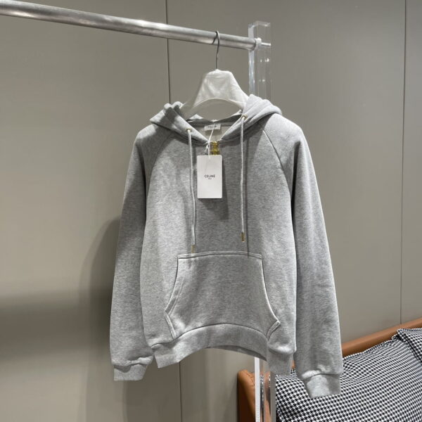 Celine | Sweat à Capuche Gris Haut de Gamme avec Fermeture Éclair – Collection Automne/Hiver