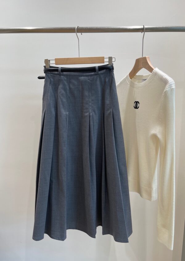 Jupe Longue Plissée 2023 en Laine de Qualité Supérieure