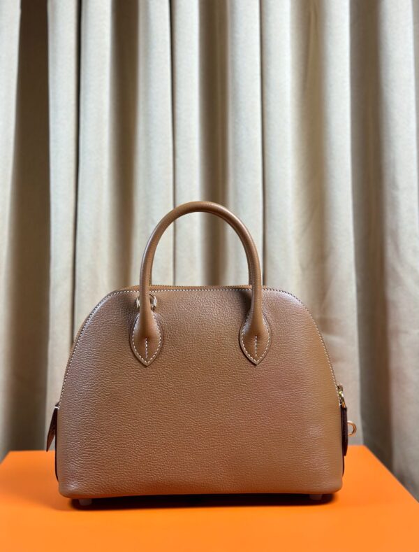 Bolide 25cm en Peau de Chèvre Doré Brun avec Boucle Or – Élégance Automnale et Hivernale