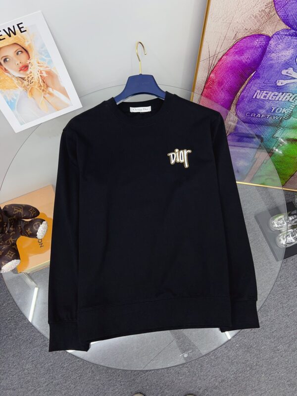 Sweat à col rond Dior en coton molletonné avec logo brodé – Collection Automne-Hiver