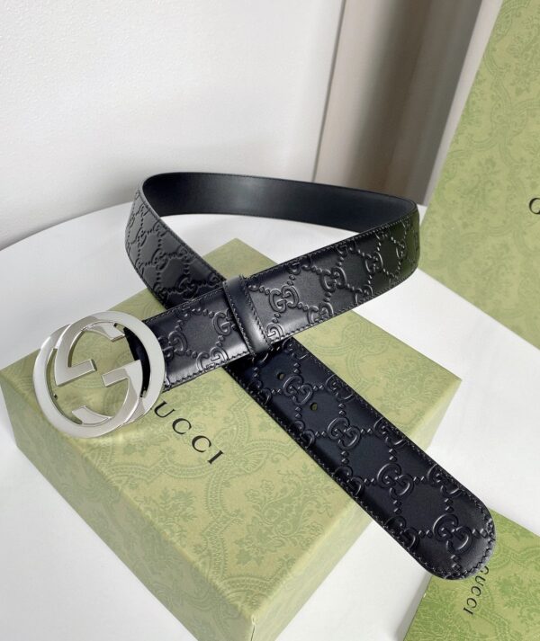 Ceinture pour Homme Gucci de Niveau Acheteur Personnel – Boucle Double G à Encliquetage, Cuir G Imprimé