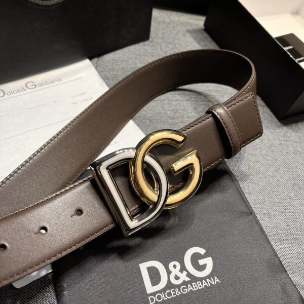 Ceinture Dolce & Gabbana Nouvelle Collection – Largeur 4.0cm en Cuir de Veau avec Logo DG