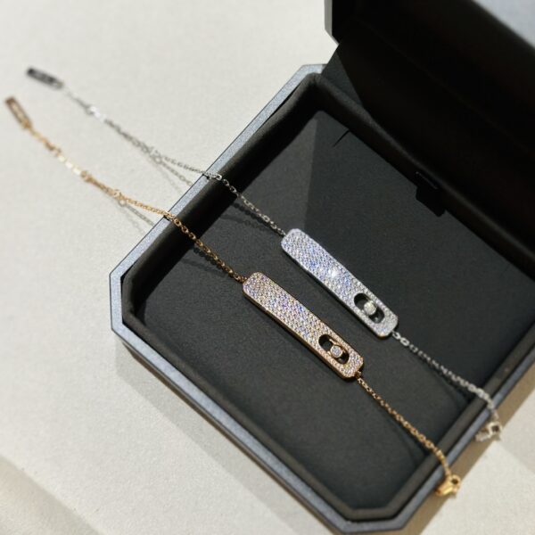 Messika Nouvelle Collection: Bracelet Coulissant avec Diamant Intégral, Conception de Haute Joaillerie en Argent Sterling 925