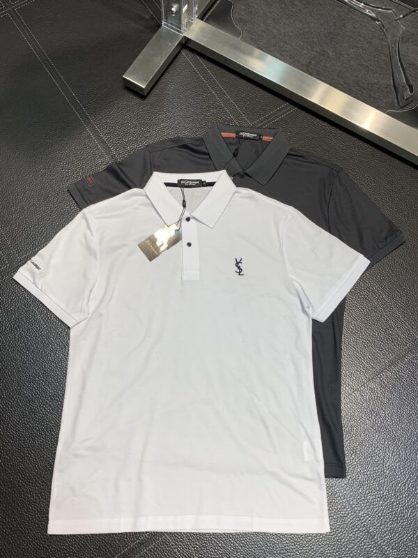 Polo homme exclusif Yves Saint Laurent, manches courtes, style épuré et élégant