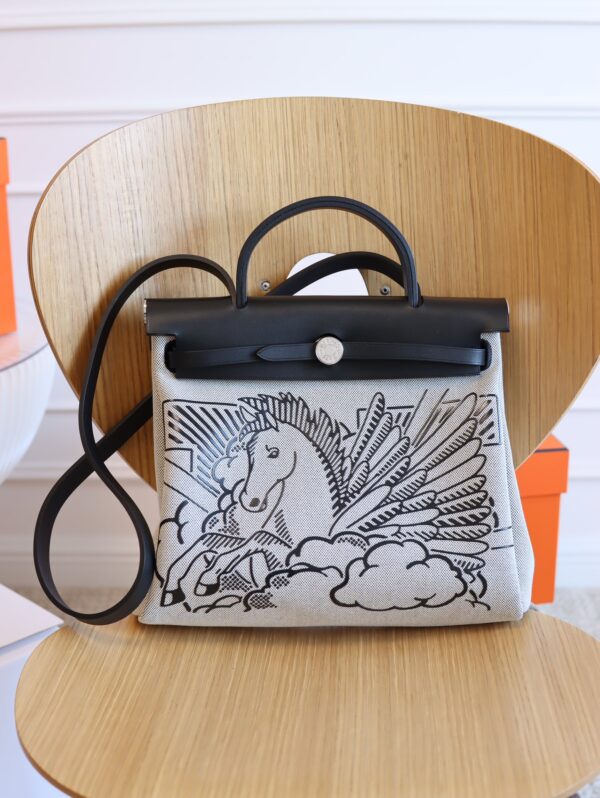 Hermès Herbag 31 cm en Toile et Cuir