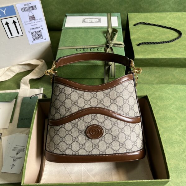 Gucci Beige GG Supreme Retro Interlocking G Hobo Bag