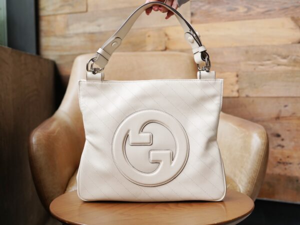 Gucci Blondie – Petit Tote Bag Blanc avec Double G