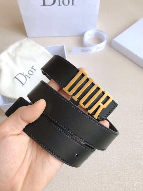 Ceinture Dior Quake en cuir noir – Élégance et caractère