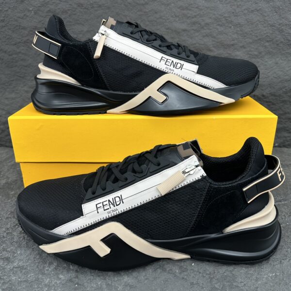 Fendi Flow – Sneakers basses en nylon noir pour homme