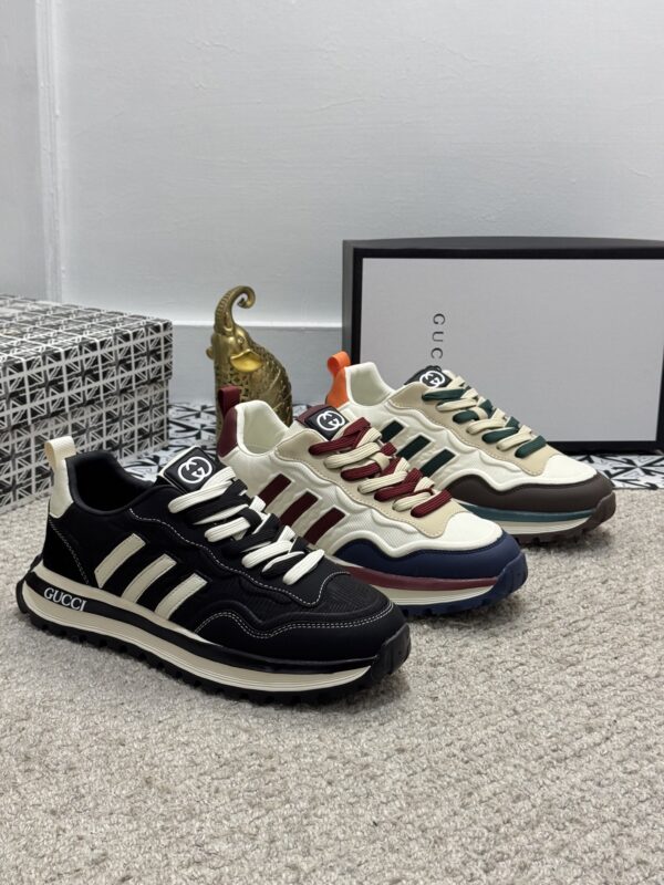 Chaussures de sport de luxe GUCCI – Design haut de gamme en cuir véritable, confort absolu