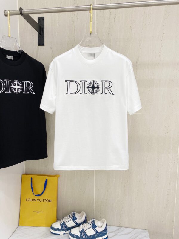 T-Shirt Dior 2025 Collection Automne-Hiver – Coupe Premium (Noir & Blanc) – Taille S à 2XL