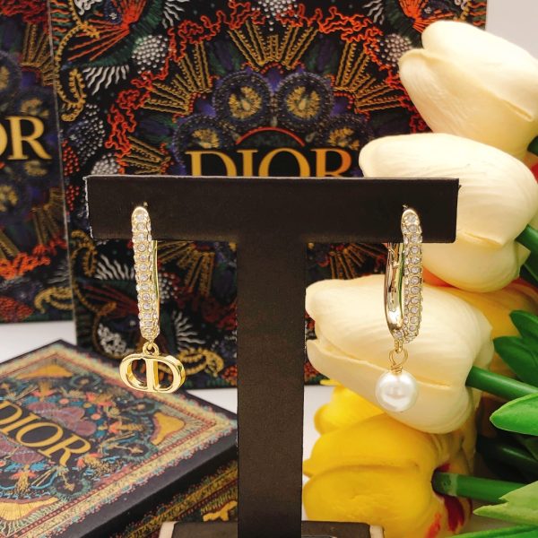Boucles Dior Élégance Rectangulaire Perle