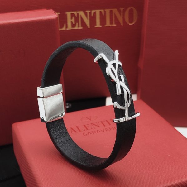 Bracelet YSL Cuir & Dorure – Élégance Rebelle