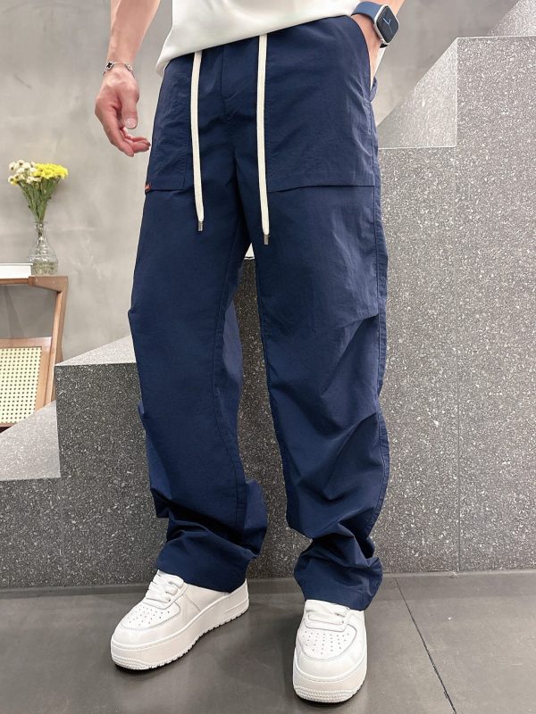 Pantalon Wide-Leg Prada Bleu Nuit – Fluidité Urbaine, Signature Stylée