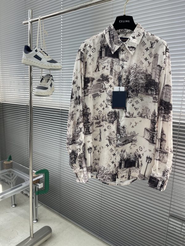 LV Chemise Soie Royale – Imprimé Jardin Haute-Couture