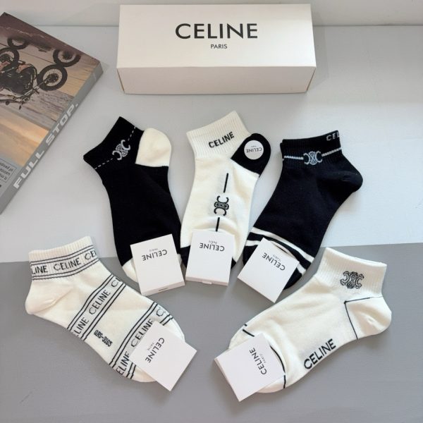 Chaussettes Mi-Hautes CELINE – Élégance Streetwear & Confort Haute Couture