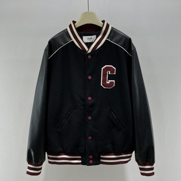 Blouson varsity mixte CE en laine mélangée et manches en simili cuir – Style star assuré