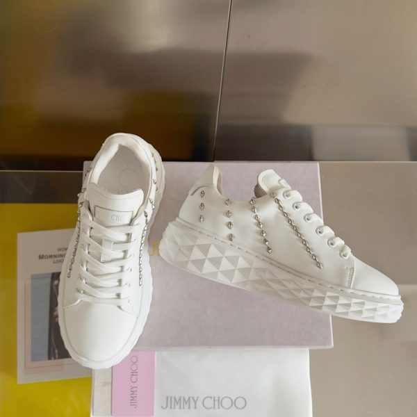 Jimmy Choo Diamond Maxi/F II – Baskets Femme à Strass et Clous, Design Futuriste et Semelle Sculptée