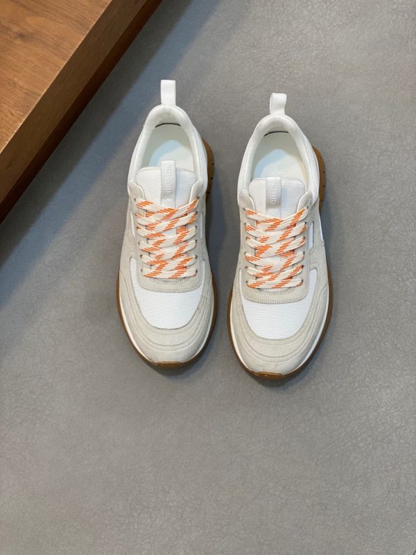 Hermès – Baskets Homme en Cuir Nappa & Toile Signature, Confort Premium et Élégance Discrète