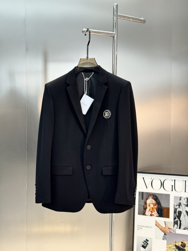 Veste Blazer Homme BALMAIN – Coupe Slim, Tissu Premium Extensible & Finitions Signature