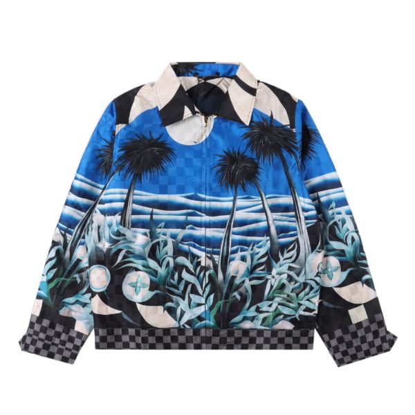 Veste Louis Vuitton « Plage Nocturne » à Imprimé Damier Pacific – Édition Luxe