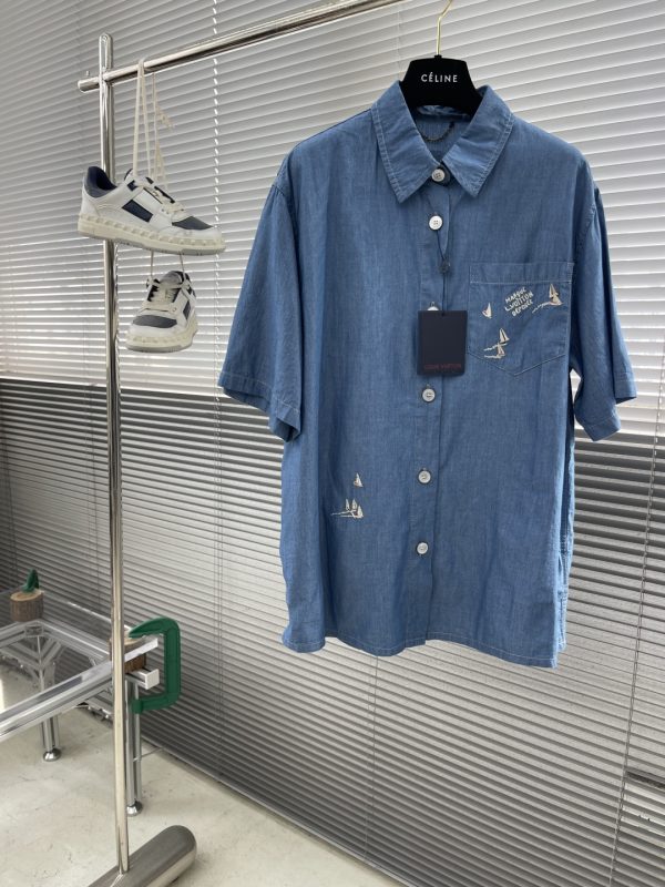 Chemise Jean Brodée “Voilier” – Style Premium