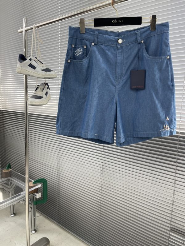 Short en Jean Brodé Voilier – Détail Luxe