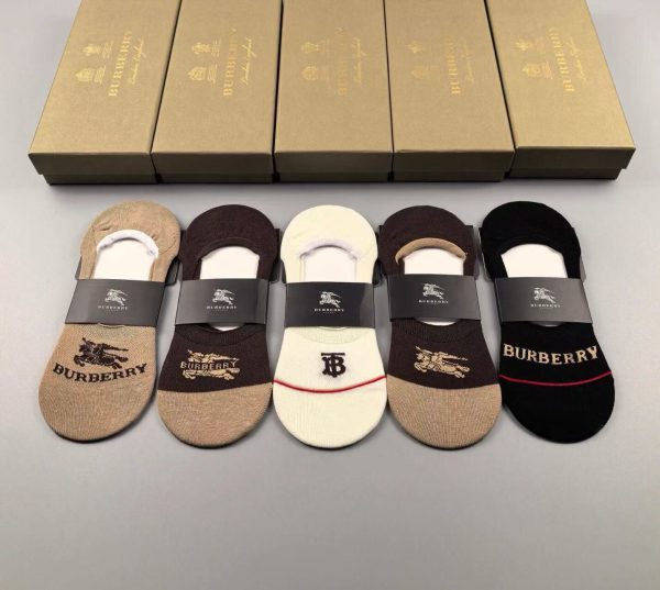 Burberry Femme – Socquettes Invisibles Premium (Lot de 5 Paires)