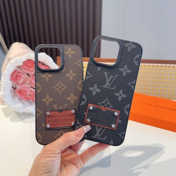 LV – Coque Téléphone Portefeuille Style Sac Postier avec Bandoulière